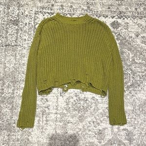 ZARA olive green knit sweater. Women’s size S.